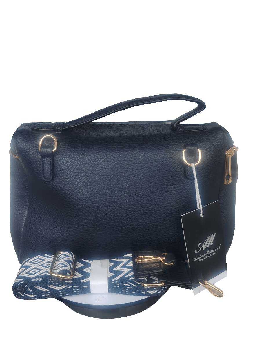 Umhängetasche Damen, Lederoptik mit breitem gemustertem Riemen, mehrere Farben