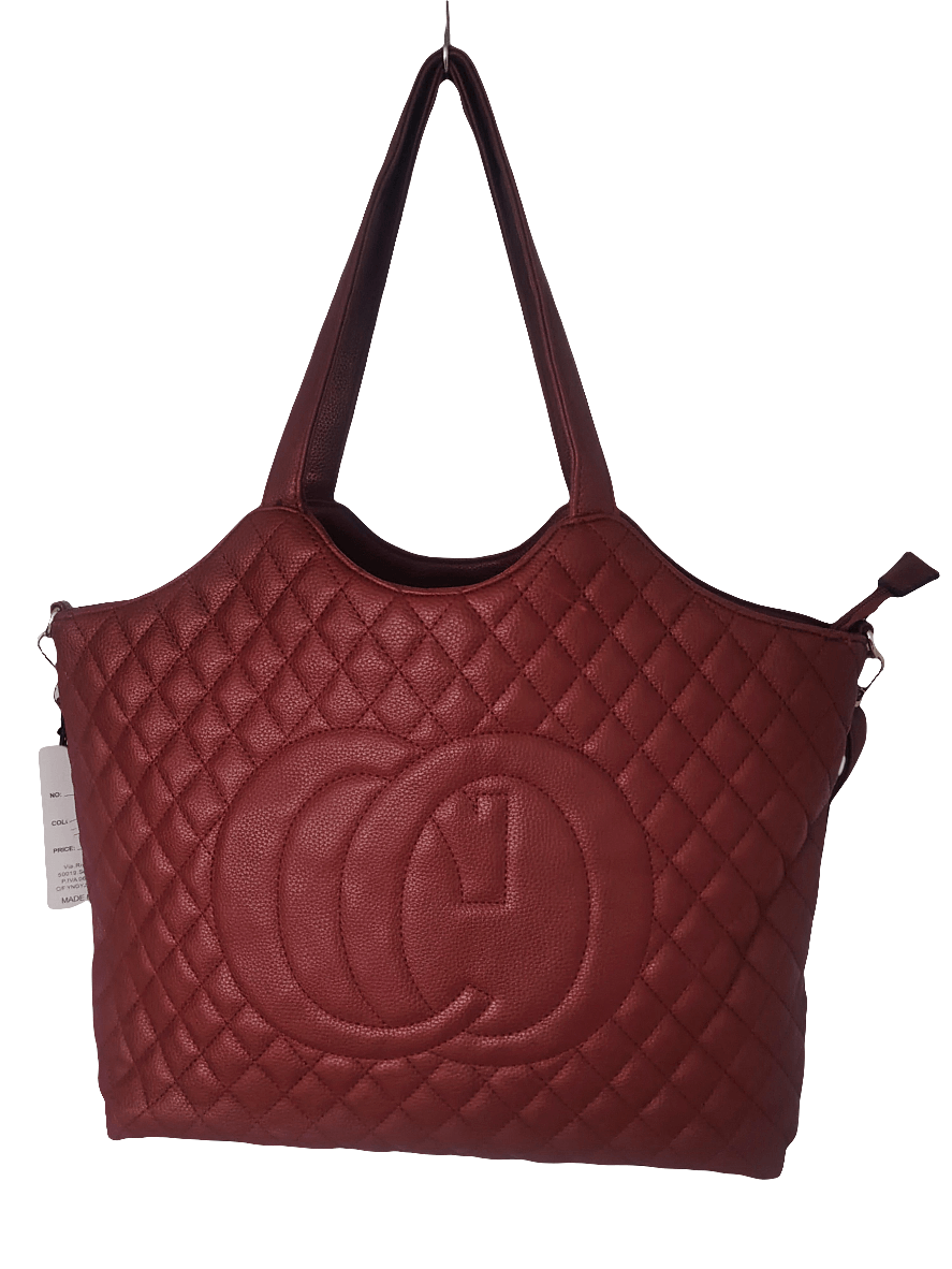 Gestepptes Damen Shopper Tote – Rot & Blau