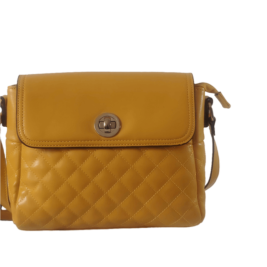 Klassische Umhängetasche mit Rautensteppung – in Gelb, Orange oder Blau