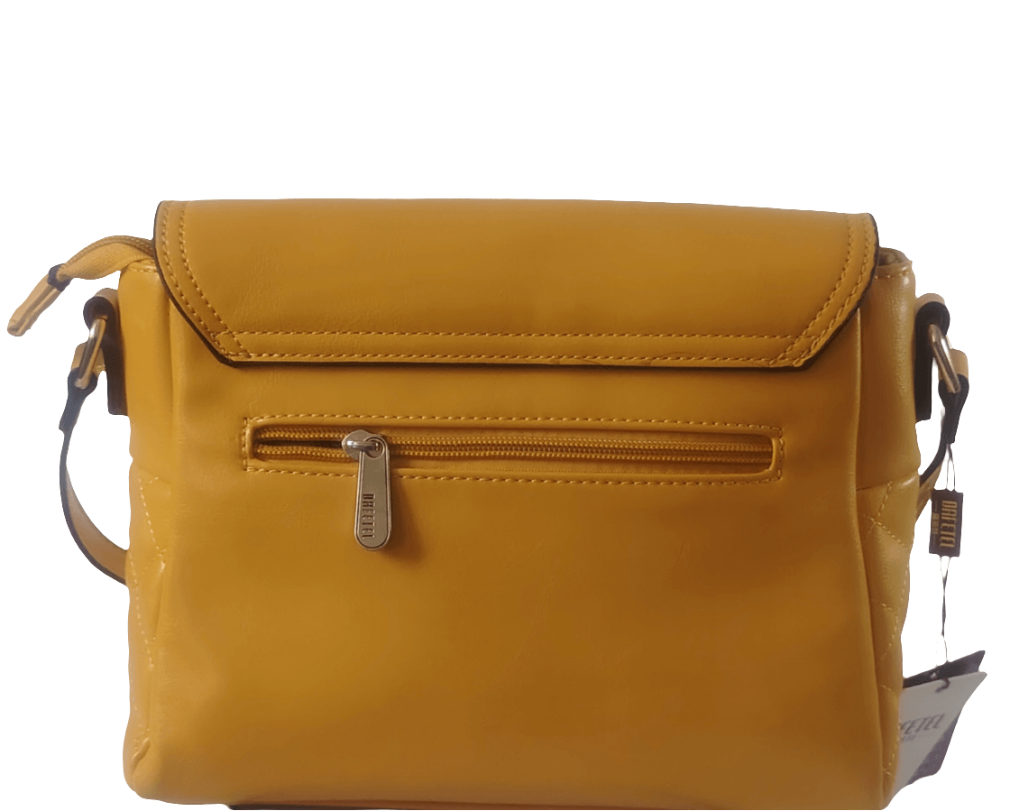 Klassische Umhängetasche mit Rautensteppung – in Gelb, Orange oder Blau