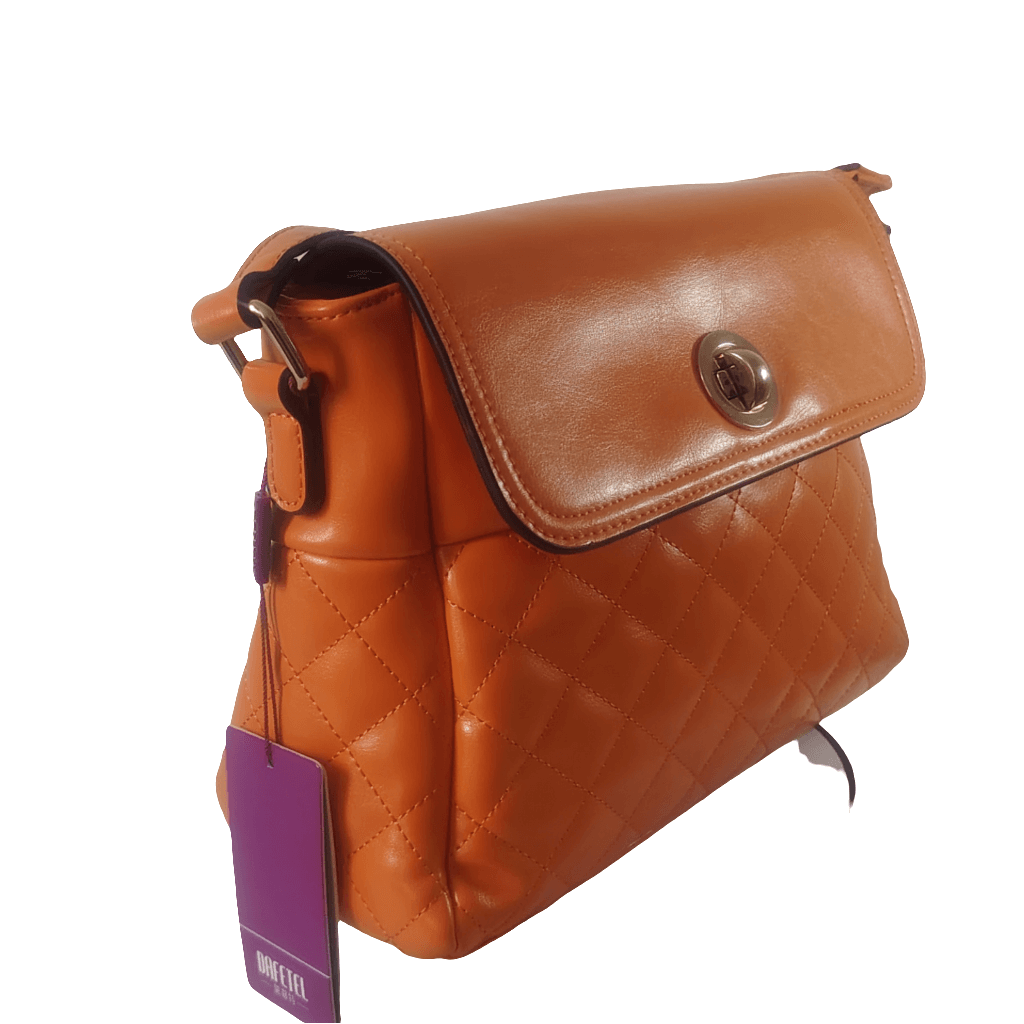 Klassische Umhängetasche mit Rautensteppung – in Gelb, Orange oder Blau