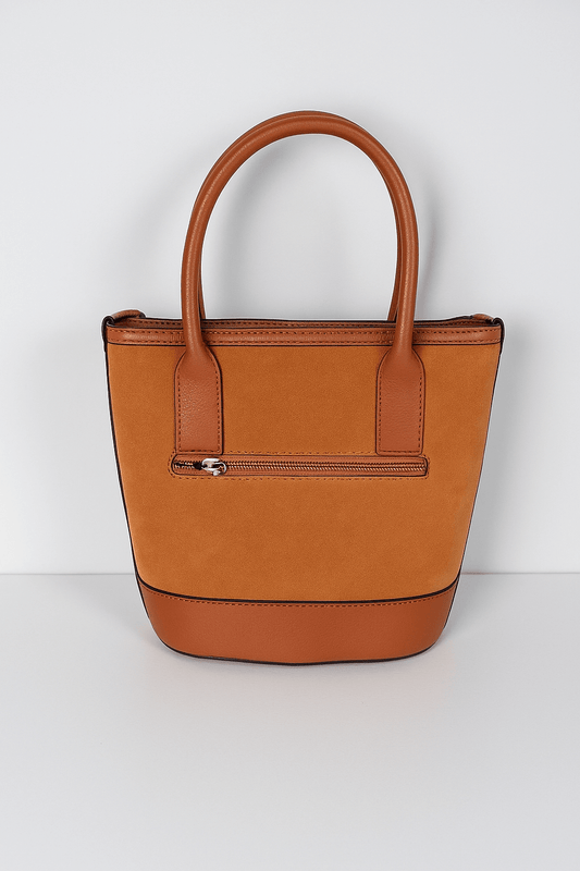 Damen Shopper Handtasche, Bordeaux, Cognac-Braun & Marineblau