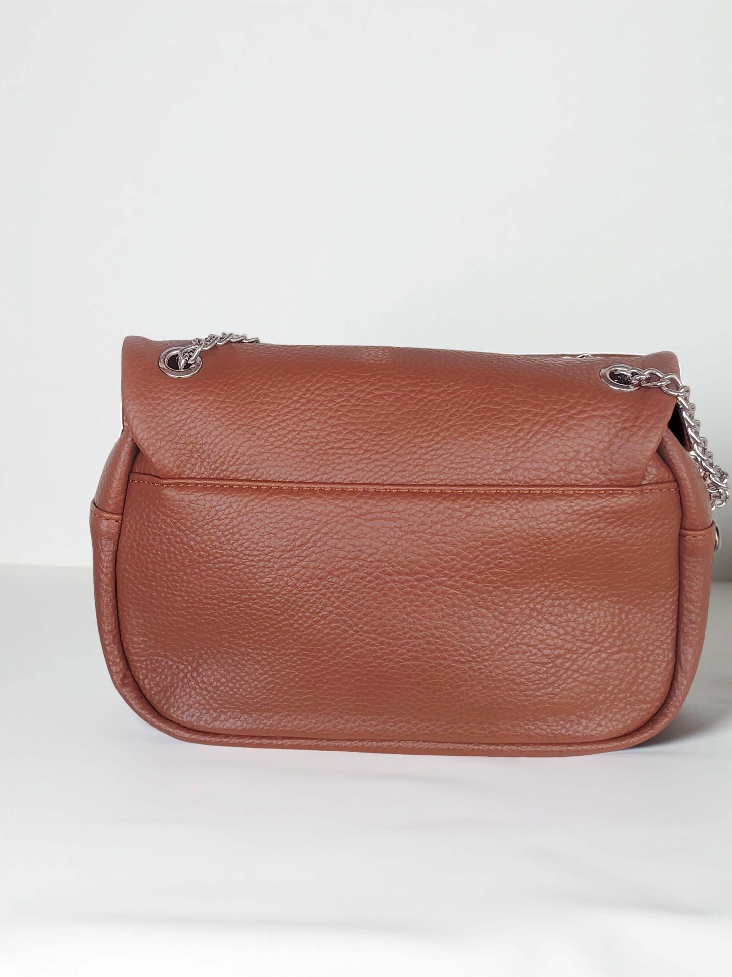 Damen Schultertasche mit Kettenhenkel – Gelb, Braun, Hellblau, Schwarz & Rot