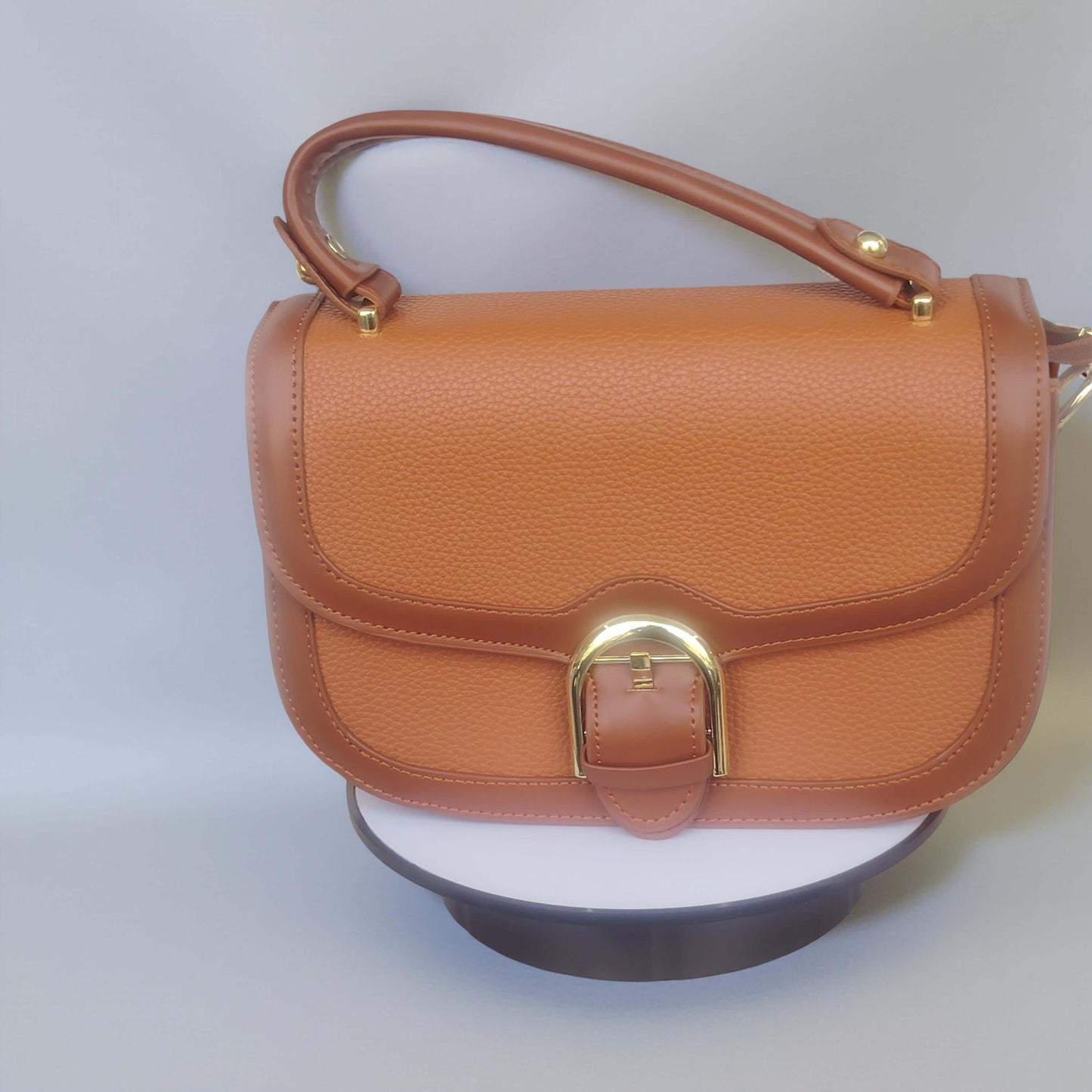 Elegante Umhängetasche mit goldener Schnalle – in Grün, Blau, Bordeaux, Cognac & Beige