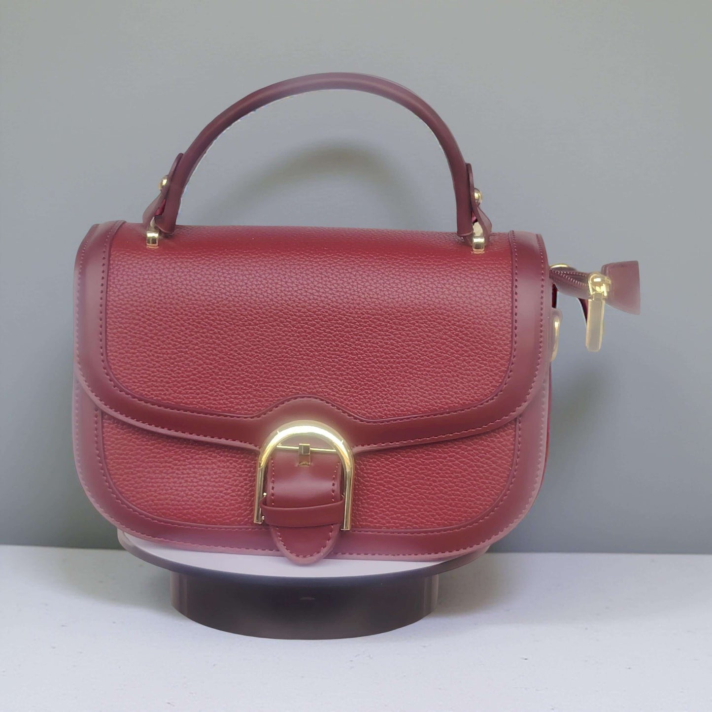 Elegante Umhängetasche mit goldener Schnalle – in Grün, Blau, Bordeaux, Cognac & Beige