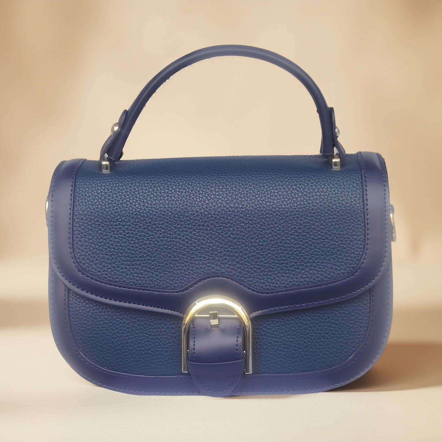 Elegante Umhängetasche mit goldener Schnalle – in Grün, Blau, Bordeaux, Cognac & Beige