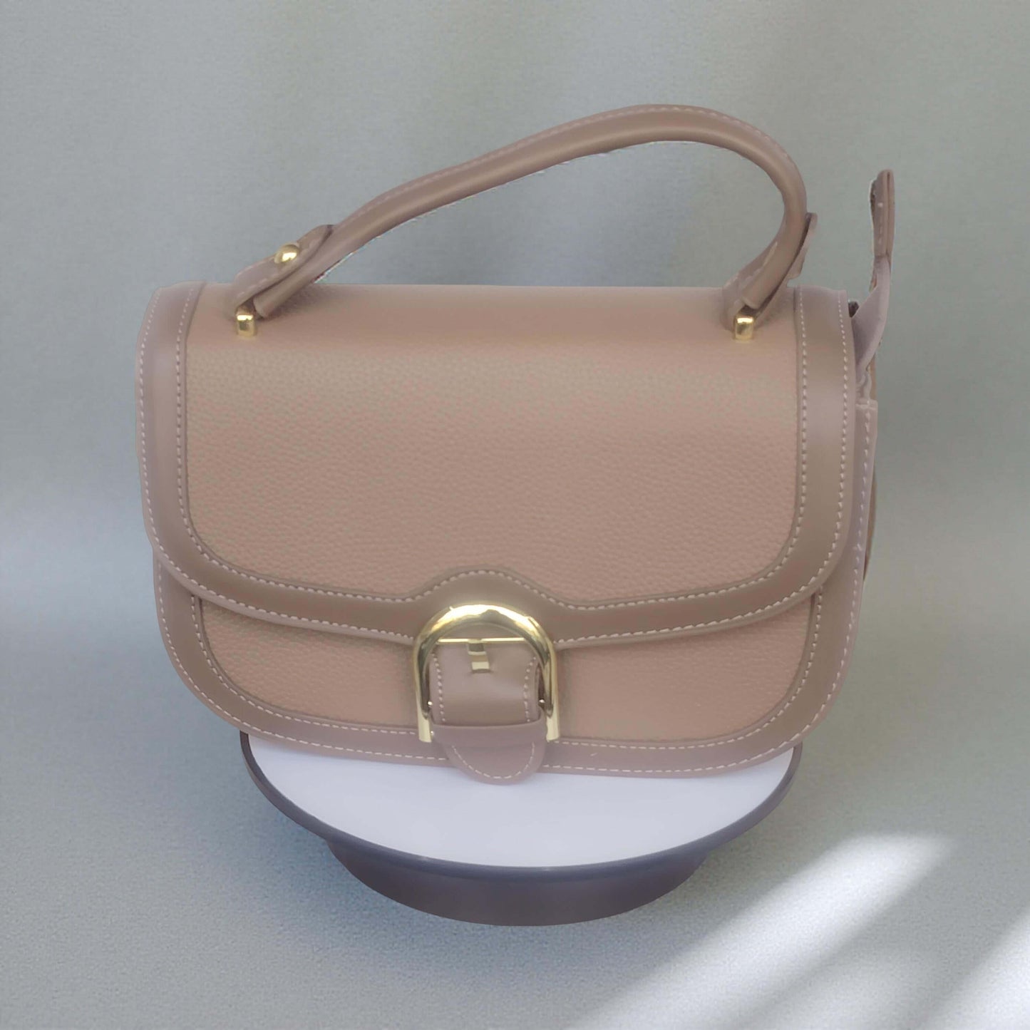 Elegante Umhängetasche mit goldener Schnalle – in Grün, Blau, Bordeaux, Cognac & Beige